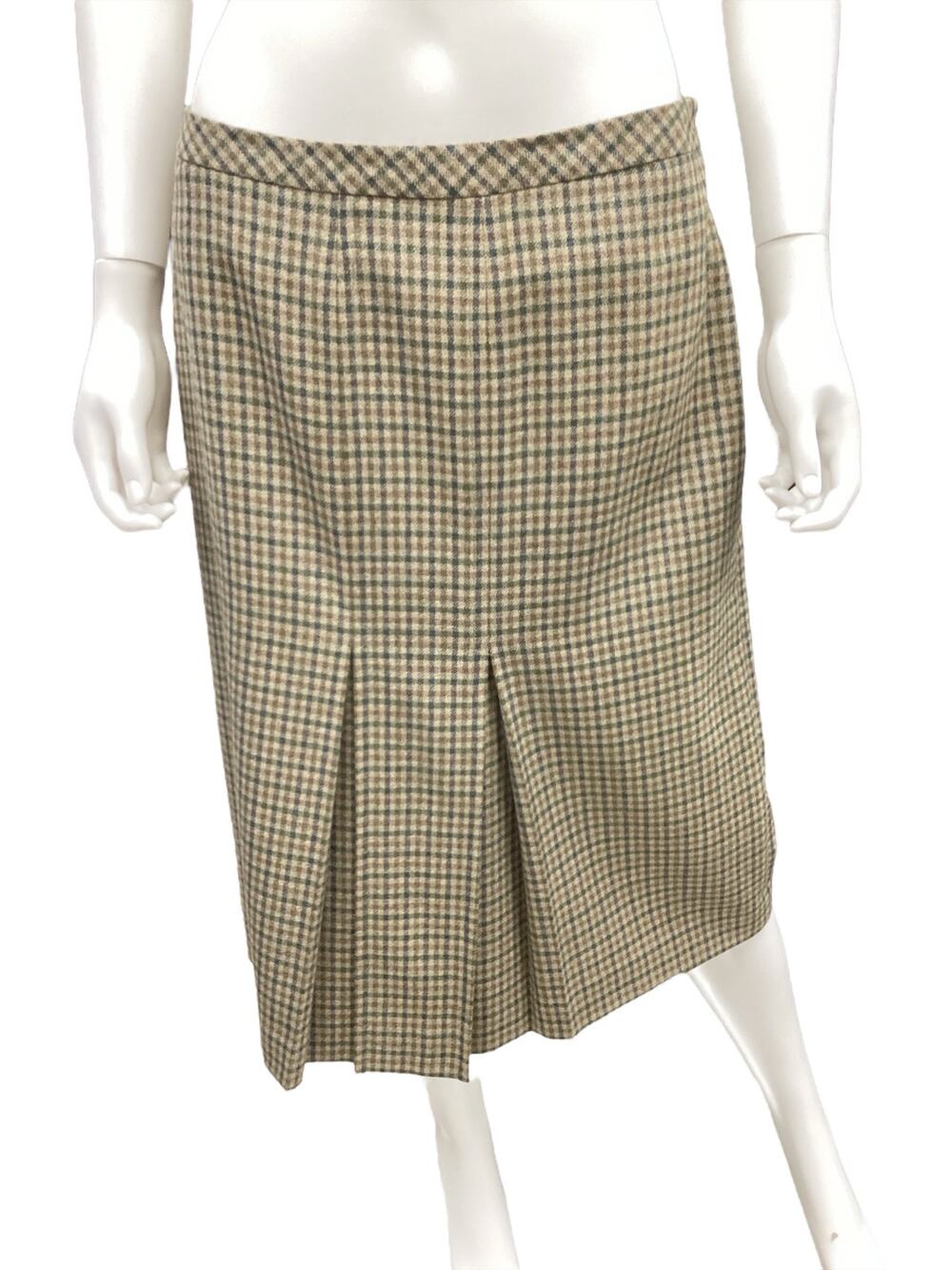 Brooks Brothers Skirt Women’s Size 10 Plaid Cashmere Wool Blend Lightly Pleaded
